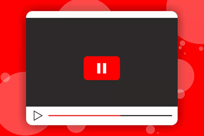 Videoplayer mit Pausenknopf