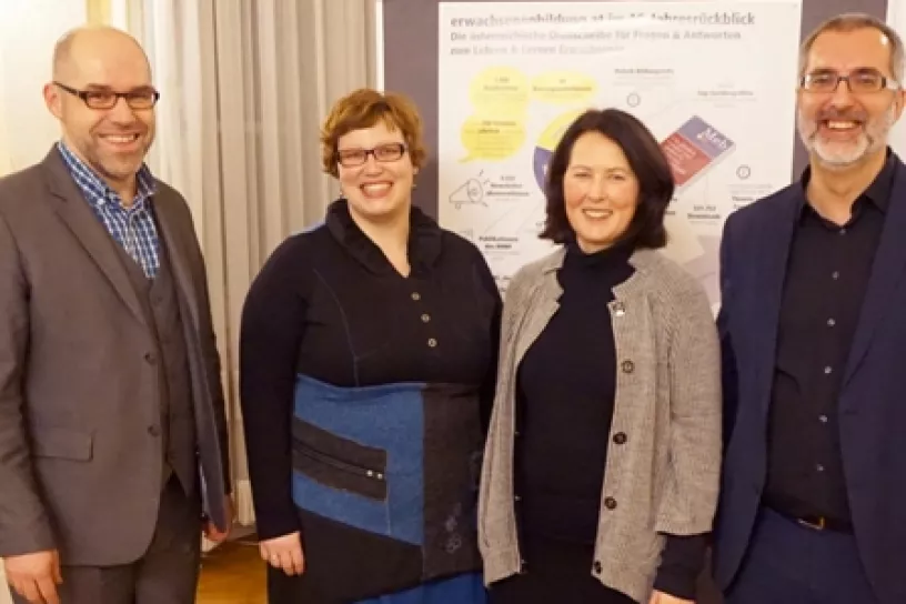 Das Team von erwachsenenbildung.at. v.l.n.r.: Hackl, Friesenbichler, Rosc, Posch